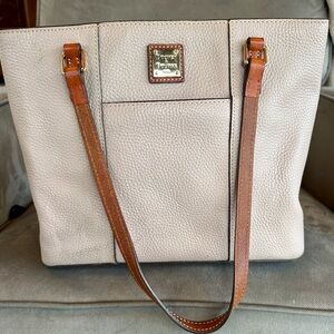 Dooney & Bourke Cream and Brown Tote Bag